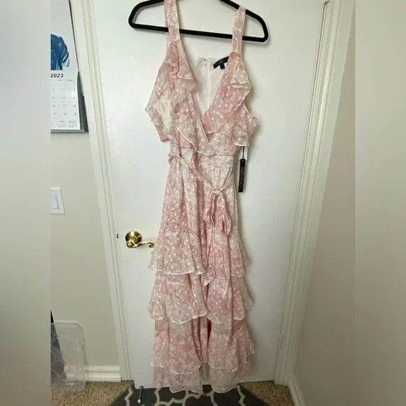 NWT -Rachel by Rachel Roy, 18W, maxi dress,color eggshell blush light pink/cream - Picture 1 of 12